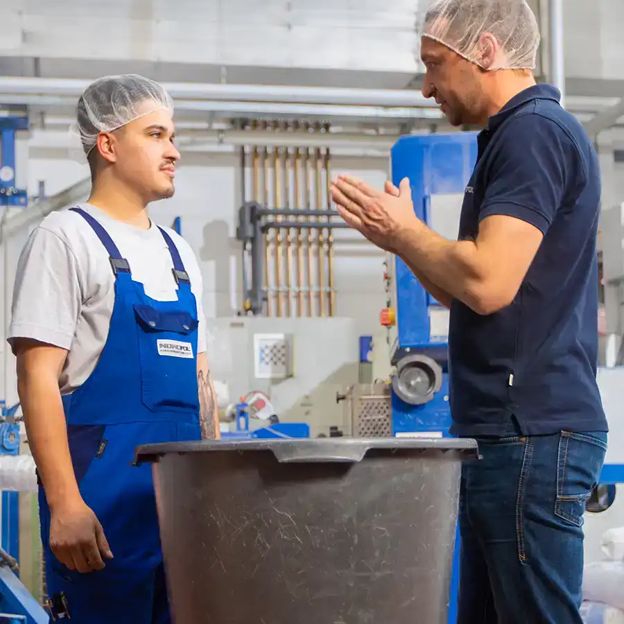 Maschine Mitarbeiter Rohstoff